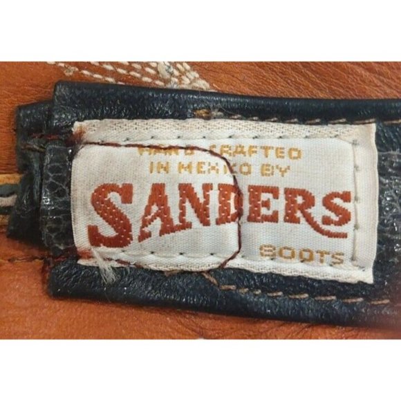 Rare Sanders Gray Ostrich Leg Leather Cowboy Western Boots Women's Size 5B - Picture 9 of 11